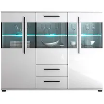 Lomadox Highboard 160 x 126 x 42 cm Weiß