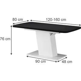 Vicco Fenaro 120 x 77,3 x 80 cm schwarz/weiß