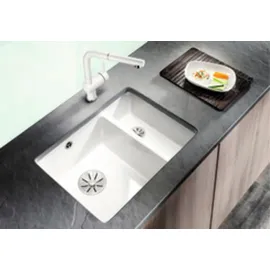 Blanco Subline 350/150-U links basalt + Handbetätigung + InFino