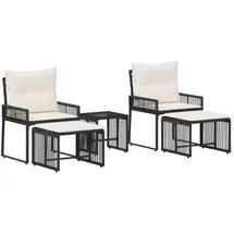 vidaXL Gartenlounge Set 11-tlg. Schwarz