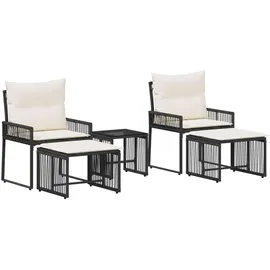 vidaXL Gartenlounge Set 11-tlg. Schwarz