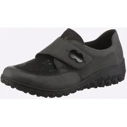 Slipper RIEKER, Damen, Gr. 42, grau, Lederimitat, sportlich, Schuhe