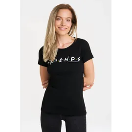 LOGOSHIRT T-Shirt "Friends - Logo", Damen, Gr. L, schwarz, 100% Baumwolle, bedruckt, lang, Rundhals, Shirts T-Shirt, mit lizenziertem Print