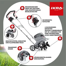 IKRA IB-TC 36 Akku-Motorhacke 36V 4Ah mit Ladegerät