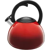 AMBITION Wasserkessel Flötenkessel Pfeifkessel aus Edelstahl Induktion Gas Ombre 2,6 Liter NEU&OVP (Rot)
