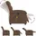 vidaXL Massagesessel Braun Stoff 92 x 99,5 x 0 cm Braun mit Fernbedienung