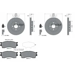Textar Bremsscheiben 258mm + Beläge Vorne Passend Für Kia Shuma Ii (fb): Bremsscheibe Kia: 0k2n133251 Kia: 0k2n233251 Kia: Ok2n133251 Kia: 0k2n133251d