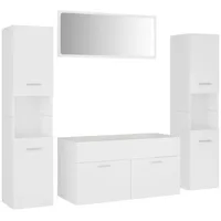 VidaXL Badmöbel-Set Weiß Holzwerkstoff