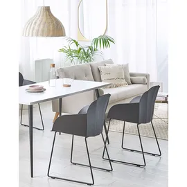 Beliani Esszimmerstuhl SYLVA Kunststoff schwarz 2er Set