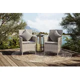OUTFLEXX Sessel, desert-beige, Polyrattan/Aluminium, 60 x 60 x 86 cm, hohe Belastbarkeit, abnehmbare Bezüge, mit Reißverschluss, 2er Set