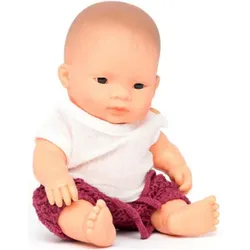 MINILAND 31345 Babypuppe of Color, Vulva, 21 cm, mit Bekleidung