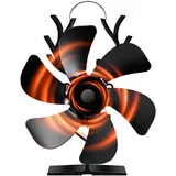 NZQXJXZ Kaminventilator 6-Blatt wärmebetriebener, leiser Ofenventilator ohne Strom für Holzofen & Kaminofen, effizienter kamin ventilator zur schnellen Wärmezirkulation im Haus und in der Hütte