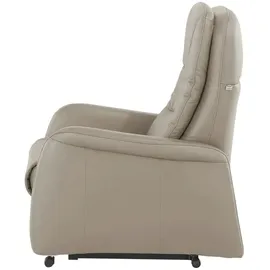 Hukla Relaxsessel Tobias Leder 75 x 102 x 88 cm Grau mit Relax-Funktion