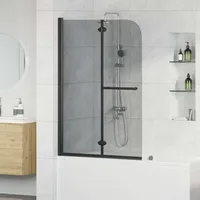 vidaXL Duschabtrennung Dunkel transparent 120 x 140 cm