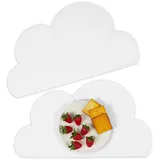 Relaxdays Platzdeckchen Kinder, 2er Set, weiß