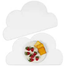 Relaxdays Platzdeckchen Kinder, 2er Set, weiß