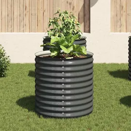 vidaXL Garten-Hochbeet verzinkter Stahl 80 x 80 x 81 cm Grau