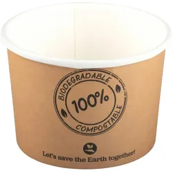 50x BIO Suppenbecher ToGo Verpackung aus Karton 250ml Ø9cm bis 100°C