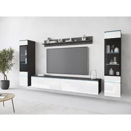 INOSIGN »VERA II«, (Komplett-Set, 4 St.), Mediawand 260 cm, Vitrine mit Verglasung, stehend und hängend, grau