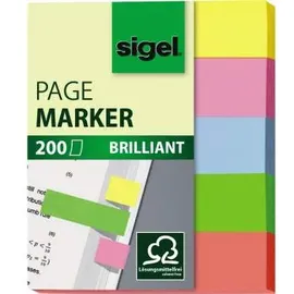 Sigel brillant Haftmarker farbsortiert 5x 40 Streifen