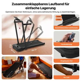 mobvoi Home Laufband SE, Intelligente KI 3-in-1-Klapplaufband, elektrisches Laufband, 2,5 PS, kompakt tragbar unter dem Schreibtisch, 12 km/h, Fern... - Schwarz