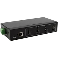 Exsys 11214HMVS - USB 2.0 Metall Hub, Netzteil DIN-Rail-Kit