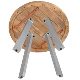 SAM Outillage Esszimmertisch rund 140 cm Mangoholz naturfarben silber Adelina