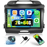 2G+64G 8Core CAMECHO Android 13 Autoradio für Kia Sportage 3 III SL 2010-2016 mit Navi Carplay Android Auto,9-Zoll Bildschirm丨Autoradio mit Bluetooth RDS 32EQ DSP Mirror Link+Rückfahrkamera