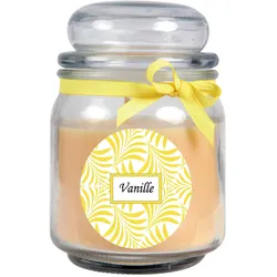 HS Candle Duftkerze im Glas - Duft-Schriftzug Bonbon mittel - 13cm x Ø9 cm - Vanille