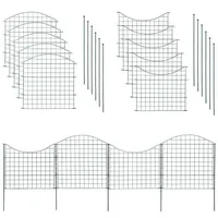 Estexo Teichzaun Set 10 Elemente  Metall  Grün