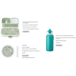 Mepal | Campus Lunchset | Fruchtbox, Bentobox & Trinkflasche | Spülmaschinenfest & BPA-frei | 300, 400 & 750 ml | Mit Fächern, Gabel & Clip-Verschlu
