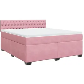 vidaXL Boxspringbett mit Matratze Rosa 180x200 cm Samt - Rosa