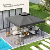 3 X 3 M Ersatzdach Für Pavillon, Pavillon-ersatzplane Mit Wasserablauf-löchern, Upf30+, Sonnenschutz, Dunkelgrau