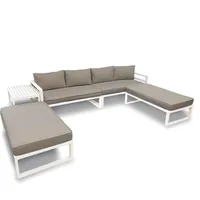 Perel Lounge-Set All-in-one 8-Personen weiß/grau