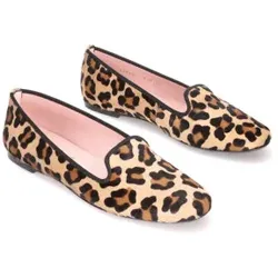 Pretty Ballerinas für Damen. 42165 Faye Leder-Slipper mit Tiermotiv (35), Wohnung, Wildleder, Keine, Lässig, Tierdruck