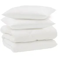 VidaXL Winterbettdecke mit Kissen 3 pcs Weiß Mikrofaser