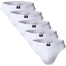 Ceceba Herren Slips, 5er Pack - Sport Slip, Basic, Baumwolle, M-3XL, einfarbig Weiß XL
