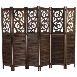 Mendler Paravent Istanbul, Raumteiler Trennwand Sichtschutz, Ornamente ~ 170x240cm, braun