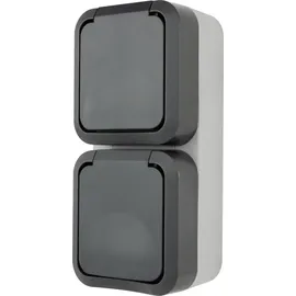 REV Ritter REV Komplett Doppelsteckdose AquaStorm Hellgrau, Schwarz 0004080400 1St.