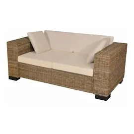 vidaXL Sofa-Set 2-Sitzer natur