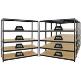 Proregal Mega Deal 5x Schwerlastregal Giant Elephant HxBxT 180 x 180 x 60 cm Fachlast 200 kg Schwarz