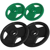 GORILLA SPORTS® Hantelscheiben - Einzeln 1,25-25kg / Set 30kg, 50mm, Gummi, mit Griff - Gewichte Hantel, Weight Plates, Gewichtsscheiben, Olympia Hantelscheibe, Langhantel Scheiben, Fitness Gewichte