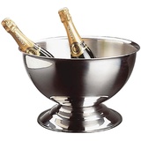 APS Champagnerkühler, Flaschenkühler, Edelstahl, hochglanzpoliert, Ø 40,5 cm, Höhe 22,5 cm, Fassungsvermögen 13,5 Liter