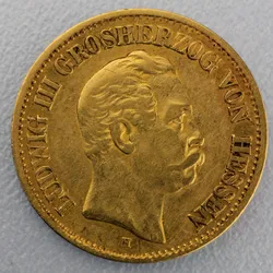Goldmünze 10 Mark Ludwig III. (Hessen)