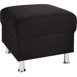 Hocker SIT & MORE "Top Ascara", grau (anthrazit), B:55cm H:46cm T:55cm, Luxus-Microfaser (100% Polyester), NaturLeder, Hocker, Polsterhocker