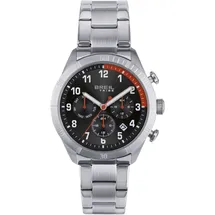 Breil Uhr Herren Mate Ziffernblatt BI-Farbe SCHWARZ/ROT Bewegung Multifunktion Quartz e Bracelet Stahl Silber EW0592