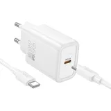 HOCO Ladegerät N60 USB-C 20W + Kabel Typ C auf C Weiß