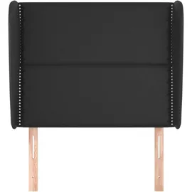 vidaXL Kopfteil mit Ohren Schwarz 103x23x118/128 cm Kunstleder