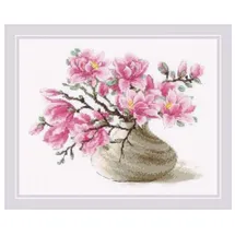 Riolis Kreuzstich Set "Südliche Magnolie", Zählmuster, 30x24cm