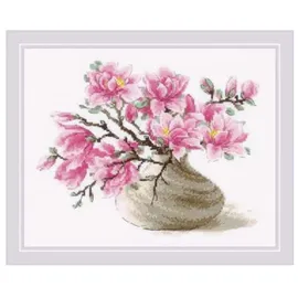 Riolis Kreuzstich Set "Südliche Magnolie", Zählmuster, 30x24cm